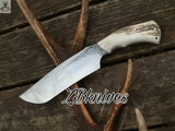 10.5" Inches HAND FORGED Full Tang D2 Steel Hunting Knife + leather sheath - ZB Knives Store
