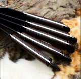 5 PCS HAND FORGED Full Tang High Carbon Steel kitchen set knives + Leather Sheath - ZB Knives Store