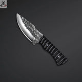 7.5" Inches HAND FORGED Full Tang 1095 High Carbon Steel Skinning Knife+ Leather sheath - ZB Knives Store