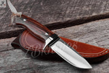 Rugged 7.75" Deer Skinning Knife – D2 Tool Steel Blade w/ Premium Leather Sheath - ZB Knives Store