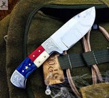 8.5" inches HAND FORGED Full Tang D2 Steel Skinning Knife + leather sheath - ZB Knives Store
