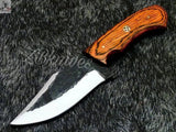 8" Inches HAND FORGED Full Tang 1095 High Carbon Steel Skinning Knife + leather sheath - ZB Knives Store