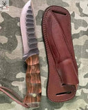 9" Inches HAND FORGED Full Tang High Carbon Steel cutco Hunting Knife+ Leather sheath - ZB Knives Store