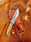 9" Inches HAND FORGED Full Tang High Carbon Steel cutco Hunting Knife+ Leather sheath - ZB Knives Store