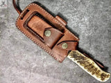9" Inches HAND FORGED Full Tang 1095 High Carbon Steel Hunting Knife+ Leather sheath - ZB Knives Store