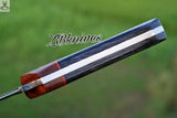9" Inches HAND FORGED Full Tang Damascus Steel Dagger Knife+ Leather Sheath - ZB Knives Store
