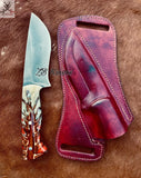 9" hand forged knife + Leather Sheath - ZB Knives Store