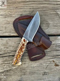 9"inches HAND FORGED Full Tang High Carbon Steel Hunting knives + Leather Sheath - ZB Knives Store