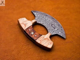 Beautiful HAND FORGED Full Tang Damascus Steel ULU Knife+ Leather sheath - ZB Knives Store