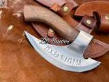 HAND FORGED High Carbon Steel Pizza 🍕 Cutter+ leather sheath 😍🎁 - ZB Knives Store