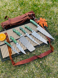Best Camping knife Set - 6 - Piece , G10 Handles With Leather Kit - ZB Knives Store
