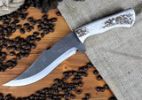 Big Knife For Hunting - Handmade High Carbon Steel with Antler Horn Handle - ZB Knives Store