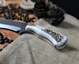 Big Knife For Hunting - Handmade High Carbon Steel with Antler Horn Handle - ZB Knives Store