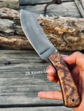 Cowboy Bull Cutter Knife – 8" High Carbon Steel with Rose Wood Handle & Western Sheath - ZB Knives Store
