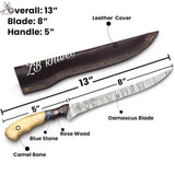 Custom Made Damascus steel Fillet Fishing Knife - ZB Knives Store