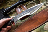 Custom Handmade Hunters Knife with Leather Sheath - ZB Knives Store
