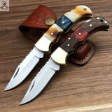 SET OF TWO HANDMADE HUNTING FOLDING POCKET KNIFE - ZB Knives Store