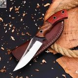 The Outdoorsman's Choice: 10 - Inch Hunting Knife with Full Tang 1095 Steel Blade, Rosewood and Red Exotic Wood Handle - ZB Knives Store