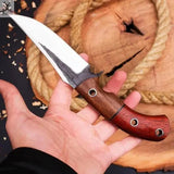 The Outdoorsman's Choice: 10 - Inch Hunting Knife with Full Tang 1095 Steel Blade, Rosewood and Red Exotic Wood Handle - ZB Knives Store