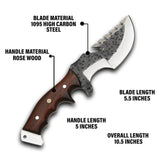 Custom Hand Forged Steel Best Survival Camping Tracker Knife | Rosewood Handle | 10.5 Inches | Leather Sheath - ZB Knives Store