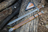 Damascus Viking Sword of Kings – 'Northman' Hand - Forged Norse Battle Blade w/ wooden Scabbard - ZB Knives Store